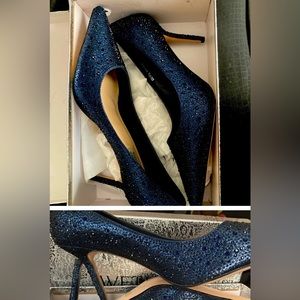 Women’s Gently Used Blue Sequin Heels. Size: 9.5